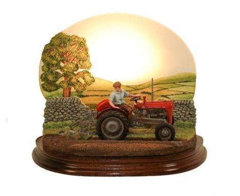 Border Fine Arts Studio 'Dawn till Dusk' (Backlit MF35 Tractor) Lamp Base, model No.A7687. No box, no certificate; Tested and