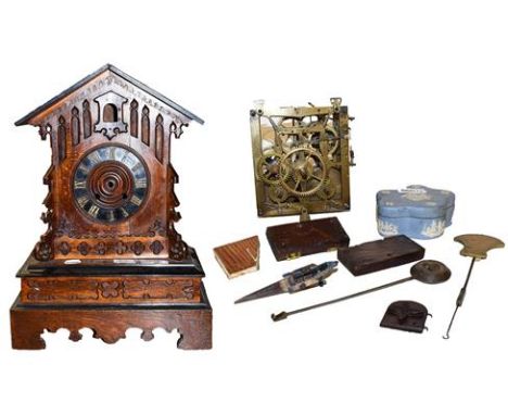 A late 19th century Black Forest cuckoo table clock