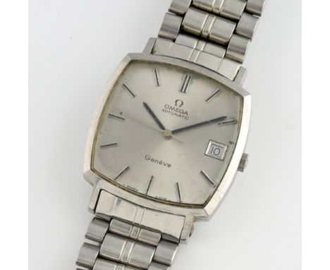 Omega gentlemans stainless steel automatic calendar bracelet watch reference: 162.0052, the silvered,dial with applied baton 