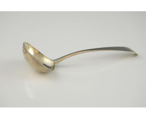 George III silver sauce ladle, with monogrammed terminal, London 1808, maker's mark rubbed, 16.5 cm long, 1.6 oz., 49 g..    
