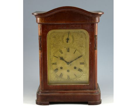 Gustav Becker mantel clock with three train movement and Chime/silent dial n2274311 43cm high .    