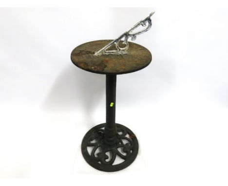 A cast garden sundial, a/f, 800mm tall