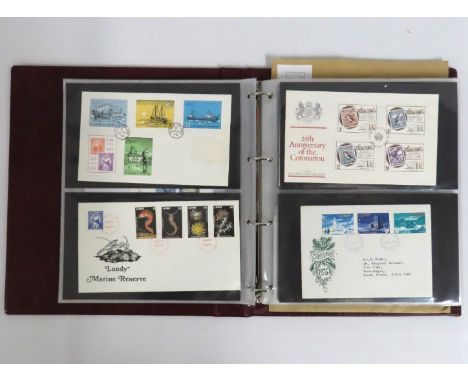 A Royal Mail album of first day covers, approx. 45, Lundy 1970s