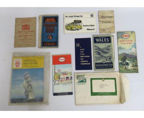 A 1966 Official Tall Ships race programme, an Exmoor Bartholomew map, a WW2 small arms training manual & other ephemera