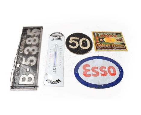 ~ Buick Authorised Service: A Reproduction Enamelled Advertising Thermometer, 42cm high; A Reproduction Single-Side Advertisi