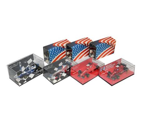 Minichamps Formula 1 Group Damon Hill Williams Renault FW18, Eddie Irvine Ferrari F310B, R Zonta BAR 01 Supertec, F Alonso Mi