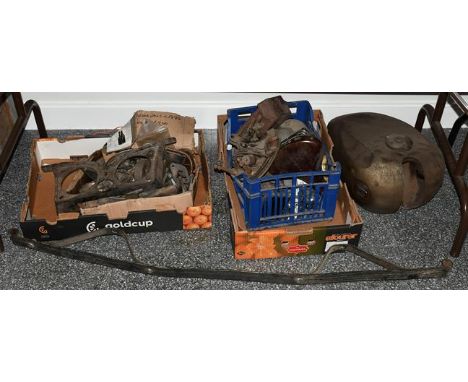 A Quantity of Automobilia, to include: A 1935 Morris Jensen Eight front bumper bar A pair of Woodhead shock absorbers, No.0.3