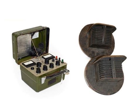 A Pair of  Wartime Headlamp Covers and A Portable Ohmmeter, No.18A, 500 Volts, (2)