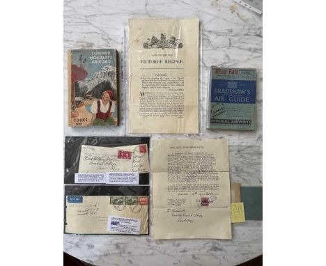 Ephemera. Bradshaw's International Air Guide 1937, Cook's Holiday Abroad brochure 1939; Cambridge University and Town Waterwo