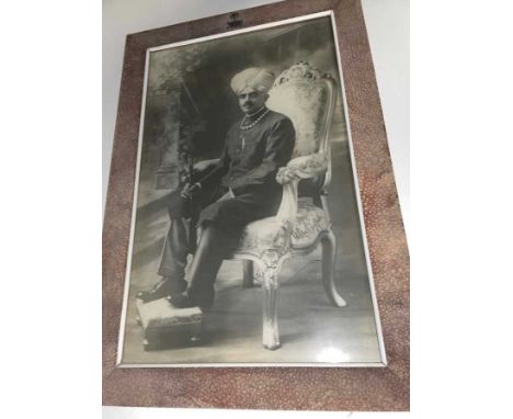 India. Portrait photograph of Krishnaraja Wadiyar [Maharaja of the Kingdom of Mysore] dated 1934, signed in ink, laid to boar