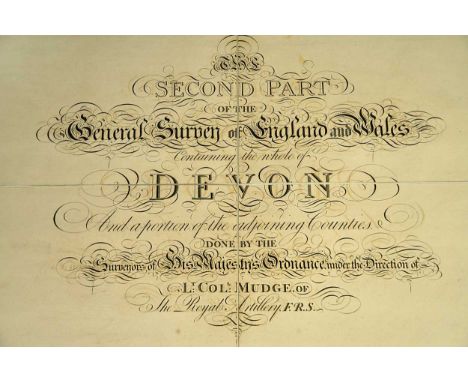 Devon. MUDGE (Lt. Col. William) The Second Part of the General Survey of England and Wales Containing the Whole of Devon and 