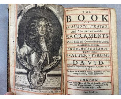 Book of Common Prayer, London: Printed by the Assigns of John Bill deceas'd, Henry Hills and Thomas Newcomb 1648, 8vo, portra