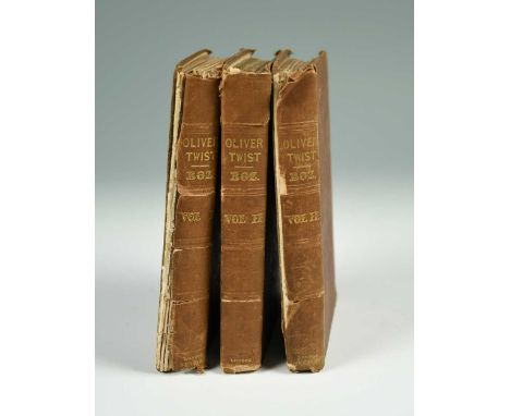 DICKENS (Charles) Oliver Twist, first edition and first issue, 3 vols., London: Richard Bentley, 1838, half-titles to volumes