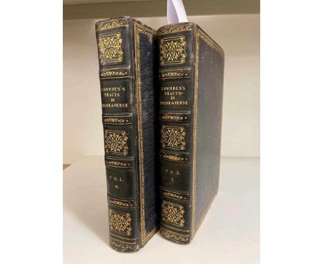 LOWNDES (Thomas) Tracts in Prose and Verse. Dover, 1825, 8vo, mezzotint portrait (slightly offset on to title), bound with va