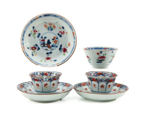 Including 3 cups and 3 saucers, largest saucer is 12 cm. in diameter, chip.