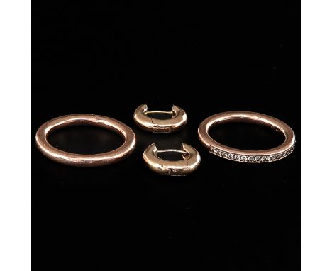 Ring set with 18 brilliant cut diamonds, size 20.5. and 1 pair of 14KG earrings.