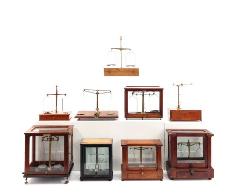 Including Beckers &amp; Sons Rotterdam, some with glass vitrines, tallest scale is 41 cm.  This lot will not be shipped.