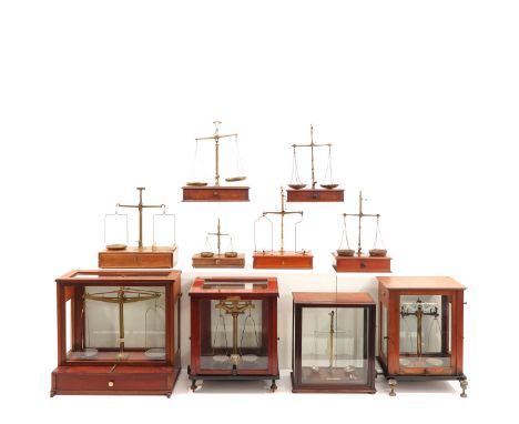 Including De Grave Short &amp; Co, some with glass vitrines, tallest scale is 46 cm.  This lot will not be shipped.