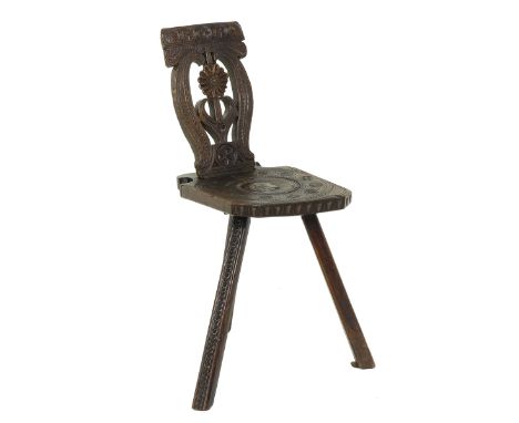 Beautifully carved portrait in the seat, 93 cm. tall.