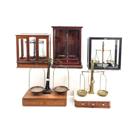 Including De Grave Short &amp; Co., some in glass vitrines, tallest scale is 72 cm.  This lot will not be shipped.