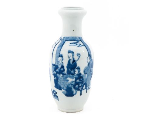 Depicting Chinese figures, Kangxi mark, 28 cm. tall.