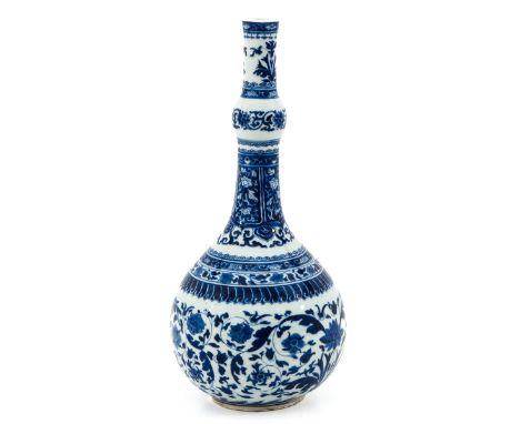 Floral decor, Kangxi Period, 42 cm. tall, crackle in glaze.