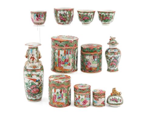 Including 5 jars, 4 cups and 2 vases, tallest vase is 12 cm., in diverse conditions.