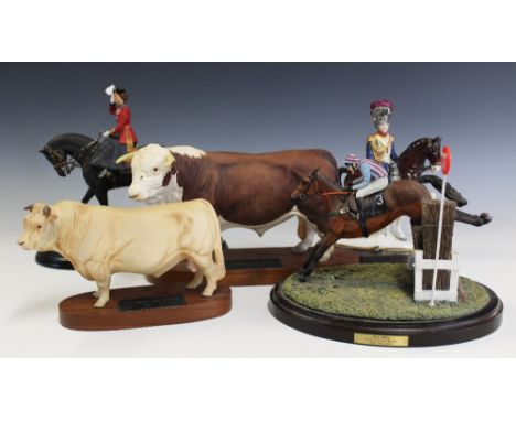 A Country Artists figure of 'Trooping the Colour', Queen Elizabeth II on horse, limited edition, on oval plinth, with a model