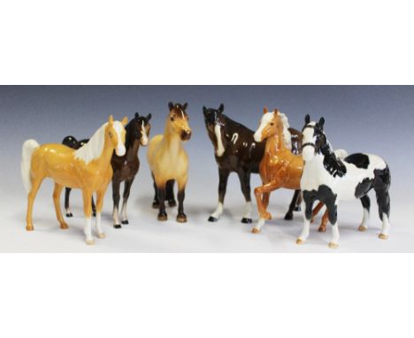 A collection of six Beswick model horses, to include a Pinto Piebald (6) 