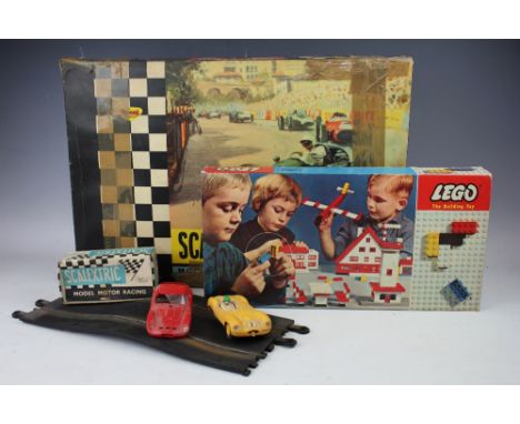 A Scalextric Grand Prix series model motor racing set No. GP.32, the box enclosing track, motor vehicles and controls, along 