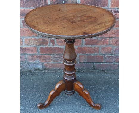 A 19th century mahogany occasional table, with dished circular top, on a turned column and tripod base, 72cm H x 58cm diamete