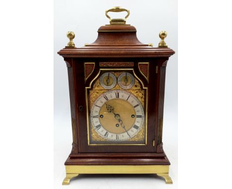 A Late Victorian full quarter chiming English bracket clock, by Camerer Kuss & Co, sounding the quarters on a nest of nine be