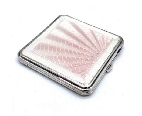An Art Deco guilloche enamelled silver compact (Birmingham 1922)