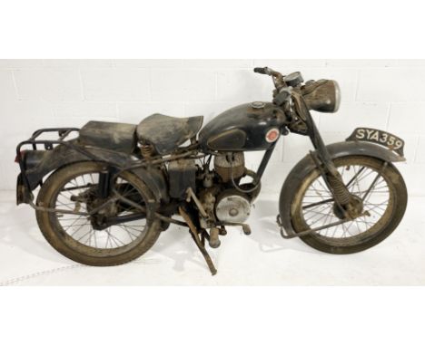*BARN FIND* - A vintage Francis & Barnett Ltd "Falcon" motorcycle. One owner from new (June 30th 1954) with V5. Last taxed 19