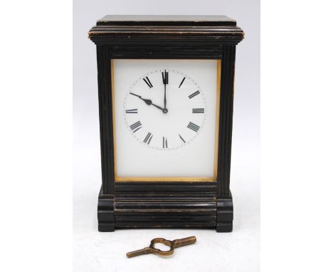 An antique ebonised bracket clock, the movement marked 'VAP Brevete' and the door marked 'Capt. Bowden Smith, The Warren, 893