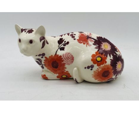 An Emma Bridgewater "Bright Dahlias" ceramic cat, by Dido Crosby