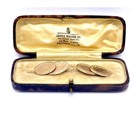 A pair of 9ct gold cufflinks, weight 4.6g.