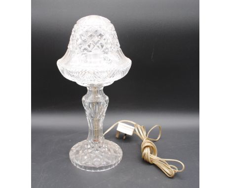A crystal glass table lamp - height 37.5cm