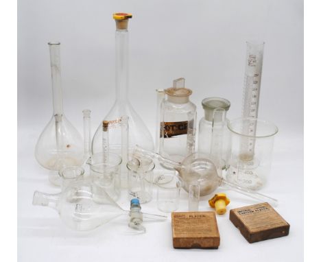 A quantity of various scientific glassware