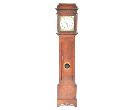 A rare early 18th Century George II English antique oak cased 8 day longcase grandfather clock by&nbsp;Stripling Lichfield. T