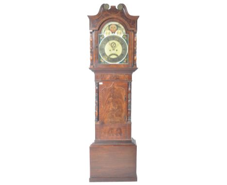 A 19th Century Georgian English antique mahogany&nbsp;cased 8 day longcase grandfather clock by James Richmond Bradford&nbsp;