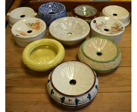 Collection of ten mainly early 20th Century ceramic spittoons   Condition: 