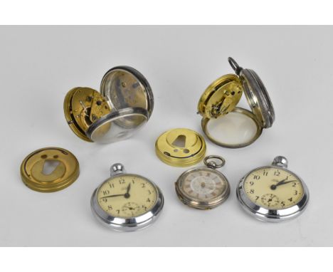 A group of three late Victorian silver key-wound open faced pocket watches to include a 1884 Straub &amp; Hebting lever pocke