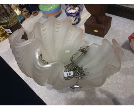 Deco glass shell light shade