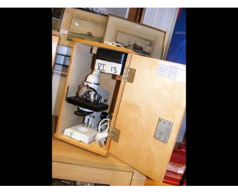 A Lomo Micmed 1 microscope and various lenses - boxed 