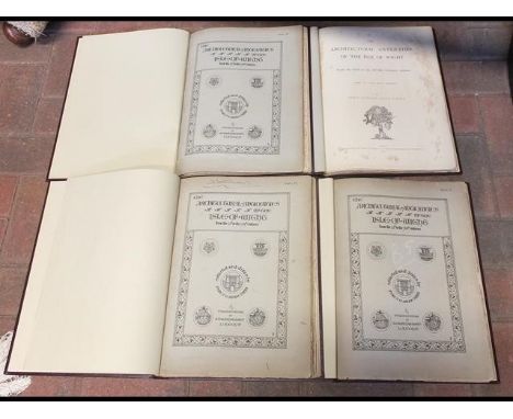 Percy Goddard Stone - 'The Architectural Antiquities of The Isle of Wight' - rebound in four full calf volumes