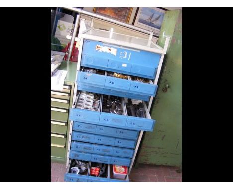 A heavy duty 11 drawer workshop chest containing a large selection of expensive and new and used milling tools etc