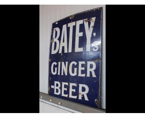 A vintage enamel sign - Baty's Ginger Beer - 78cm x 50cm