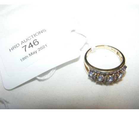 An amethyst and diamond ring in 9ct setting