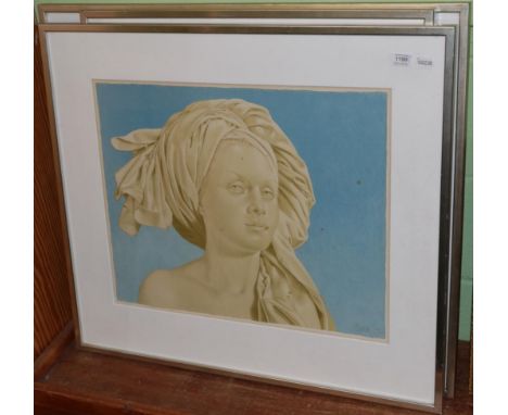 Niels Strobek, Renaissance head study, signed and dated 1990, print; together with a further print signed Soe Hansen; and an 